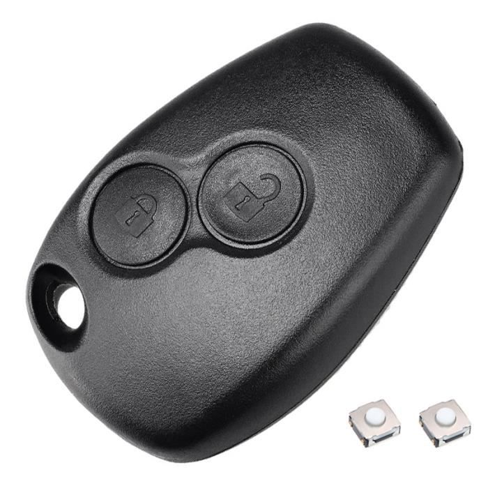 Coque Clé Télécommande 2 boutons Compatible avec Renault Clio 3, Kangoo, Master, Modus, Twingo,Trafic, Wind +2 Switchs [LAKAMODO®]