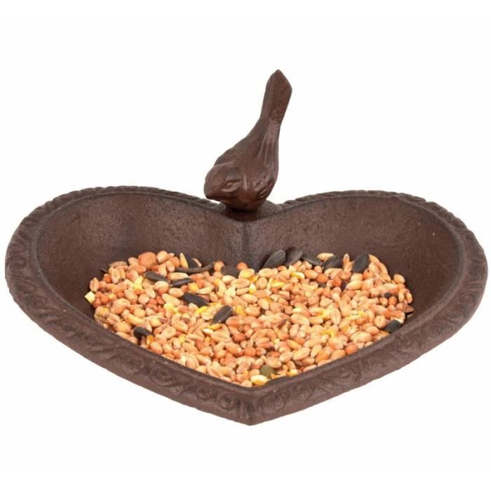Meilleurs prix pour Bain à Oiseaux - L'HERITIER DU TEMPS - Forme Coeur - Fonte - Marron - Extérieur - Oiseau sauvage