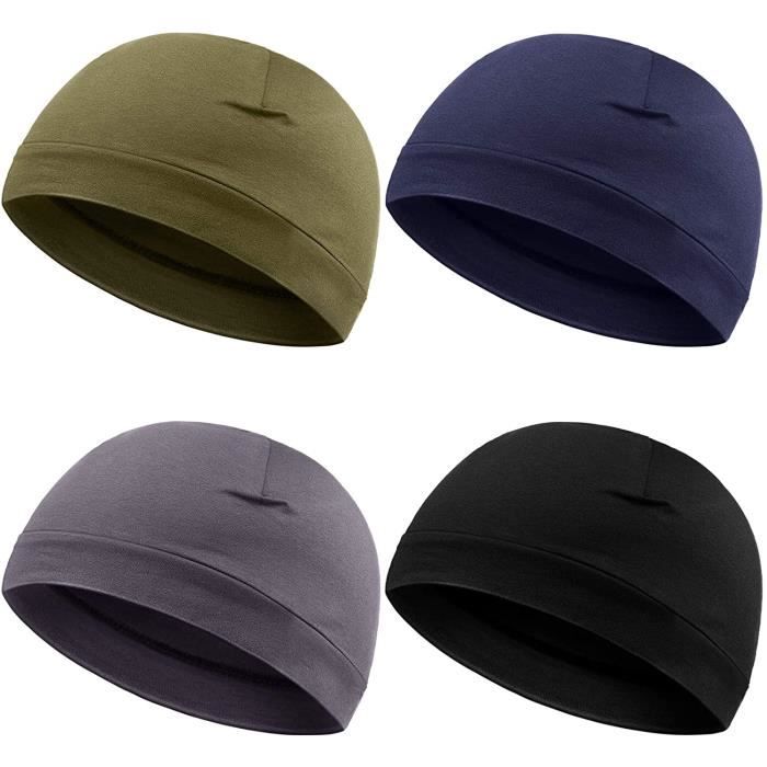 Accessoire De Sport Homme Limics24 4 Casquettes Crane Hommes Bonnet Coton Doux Chapeaux Sommeil Cdiscount Pret a Porter