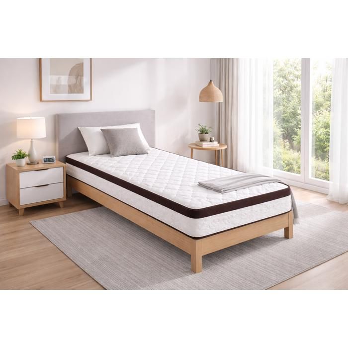 Matelas Mémoire de Forme 60 Kg-m3 90x200 x 23 cm Très Ferme - 7 Zones de Confort - Noyau Poli Lattex HR Dernière Génération - Très Matelas Mémoire de Forme 60 Kg-m3 90x200 x 23 cm Très Ferme - 7 Zones de Confort - Noyau Poli Lattex HR Dernière Génération - Très