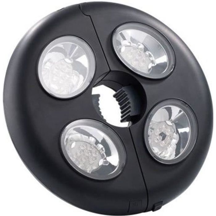 Lampe pour parasol - LUNARTEC - Rond - Noir - 27 LED - Télécommande - IP44 Lampe pour parasol - LUNARTEC - Rond - Noir - 27 LED - Télécommande - IP44