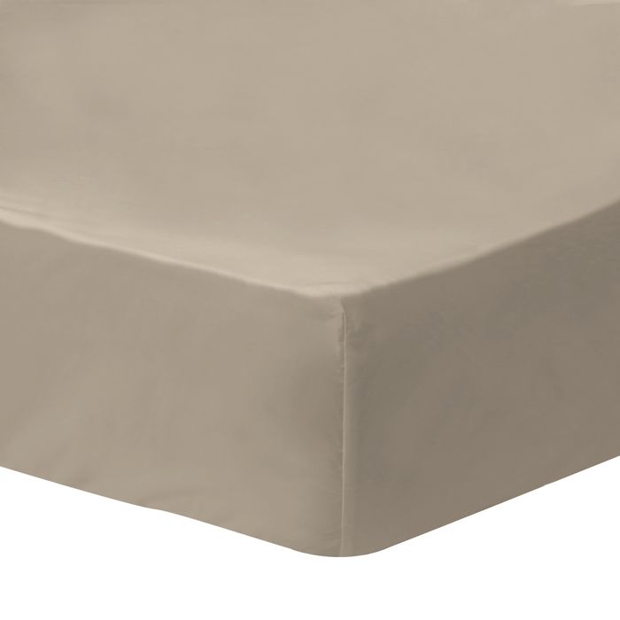 Drap housse en percale de coton BIO - MATT & ROSE - Beige taupe - Taille : 140x200 cm Drap housse en percale de coton BIO - MATT & ROSE - Beige taupe - Taille : 140x200 cm
