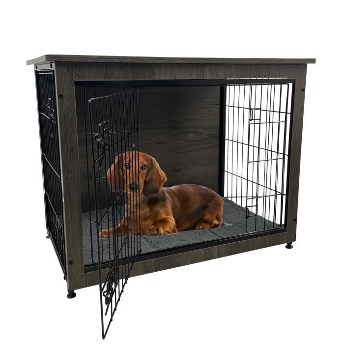 Cage pour chien animaux cage en bois MDF classe E1 3 portes verrouillables