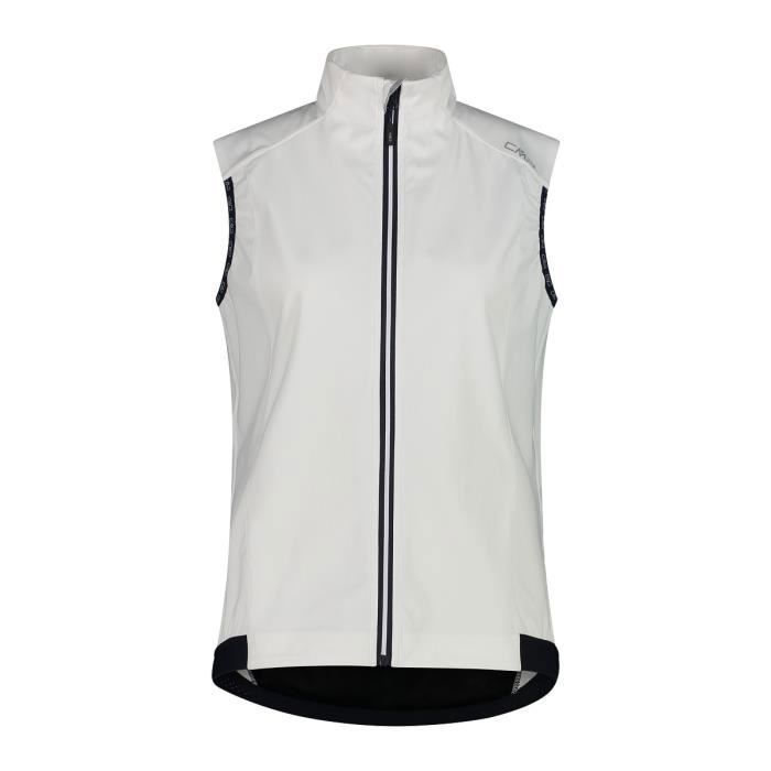 Gilet de running femme CMP - Softshell l?�ger - Blanc - Imperm?�able et respirant - Poches zipp?�es 