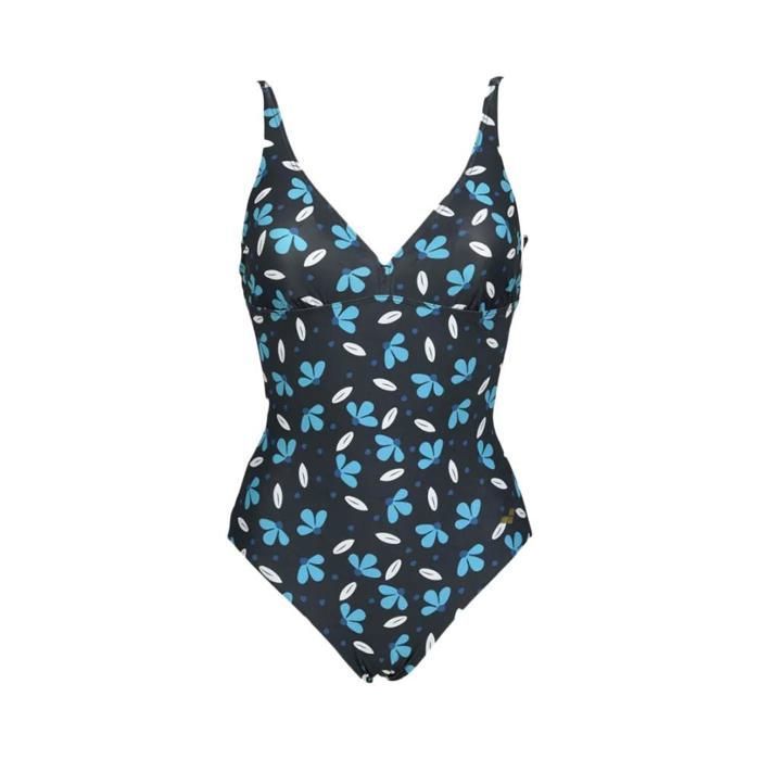 Averie Maillot De Bain Une Pièce Zippé Annelise Poule Imprimé Sur Celeste Turquoise