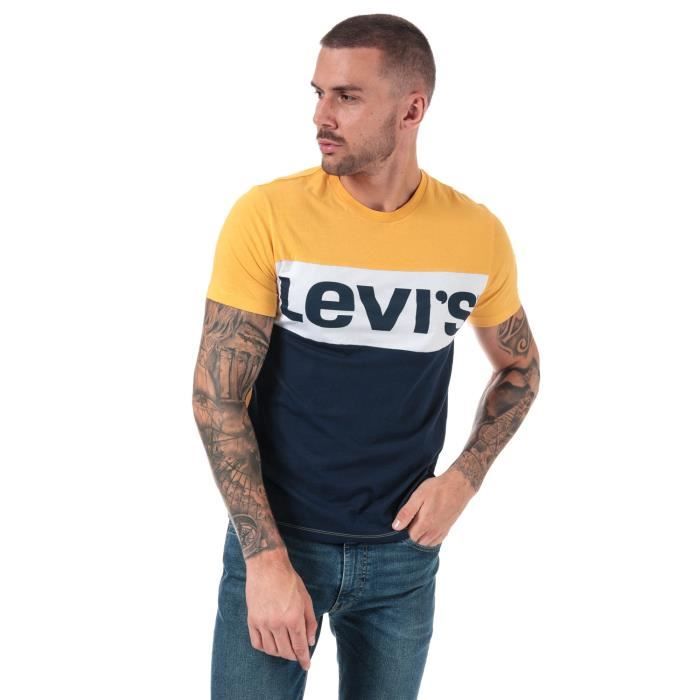T Shirt Levis Classic Colour Block Pour Homme En Bleu Marine Bleu Marine Blanc Achat Vente T Shirt Soldes Sur Cdiscount Des Le 20 Janvier Cdiscount