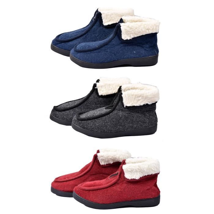 Pantoufle - OZABI - MU9985 - Charentaises Homme - Marron - Confortable Avec Scratch Mu9985 Marron - Chaussures