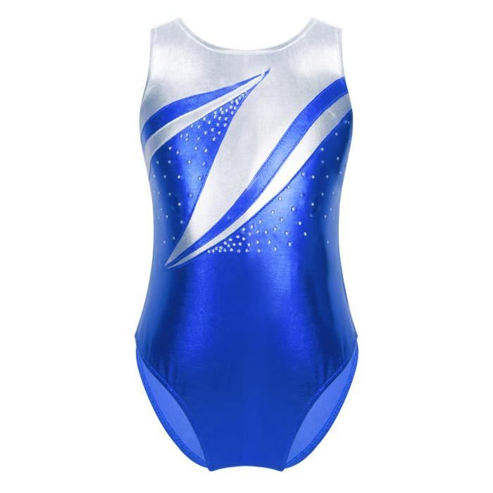 Justaucorps Danse Fille HUAANIUE Sans Manches - Polyester/Élasthanne - Taille 3-14 Ans - Gymnastique, Patinage