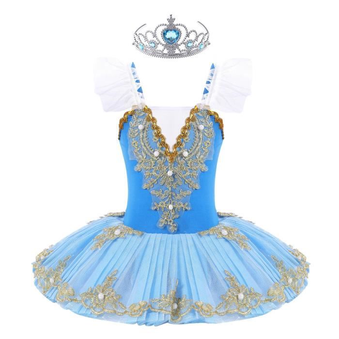 Iixpin Enfant Fille Tutu Danse Classique Ballet Justaucorps sans Manches  Leotard Gymnastique 4-12 Ans Bleu - Cdiscount Sport