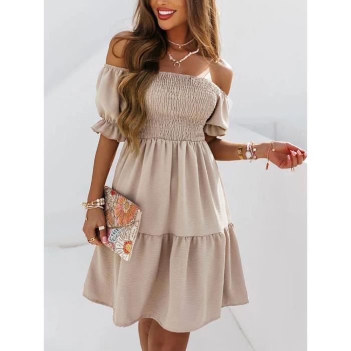 Robe Pirate Femme Blanche à Volants - Avec Shorts Intégrés, Manches Longues/courtes, Style Bohème Plage