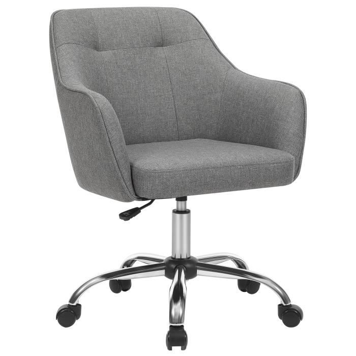 chaise fauteuil siège ergonomique confortable pivotant réglable en hauteur capacité 110 kg tissus rembourré respirant