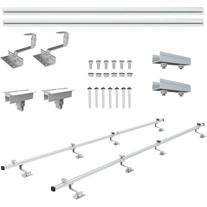 Kit Supports Inclinables Pour Panneau Solaire NuaSol NS-HE – Lot De 2, Réglage 30-60°