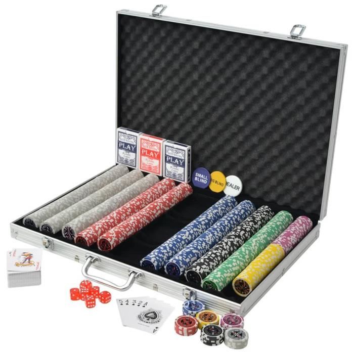 Coffret De Poker Avec 500 Jetons Laser Aluminium - SALUTUYA - TJ6495 - Jeux - Jouets