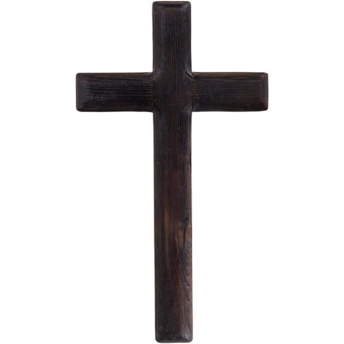 Croix Murale En Acajou – Décoration Bois Massif, Dimensions 16,1 X 8,8 X 0,9 Cm, Neuve En Emballage