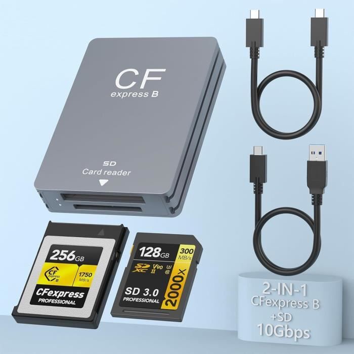 Lecteur Carte CFexpress Type B – USB 3.2 Gen2 – 10 Gbit/s – USB-C – SODIAL (Neuf)