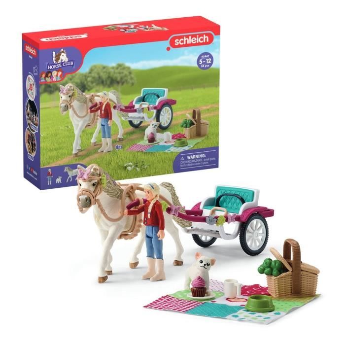 Calèche pour le spectacle équestre, coffret schleich avec 32 éléments inclus dont 1 cheval schleich 