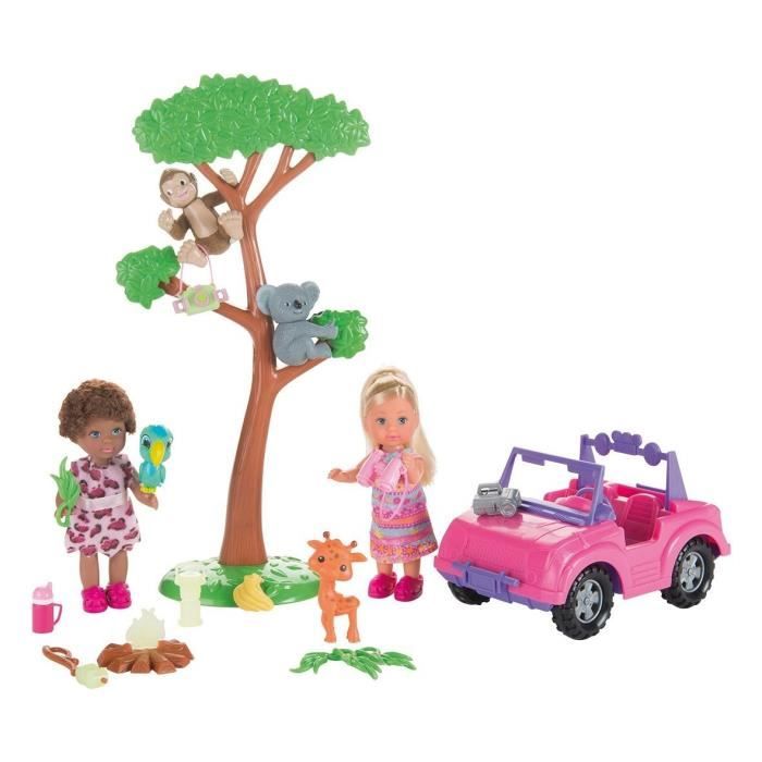 Coffret poupée Simba - EVI LOVE Safari - Jeep et accessoires inclus