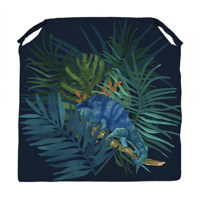 Dessus de chaise 40x40x4 cm AMAZONIE bleu, par Soleil d'Ocre
