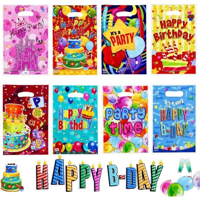 Rluobo Sachet Bonbons Anniversaire, Lot de 24 Sacs Anniversaire Enfant