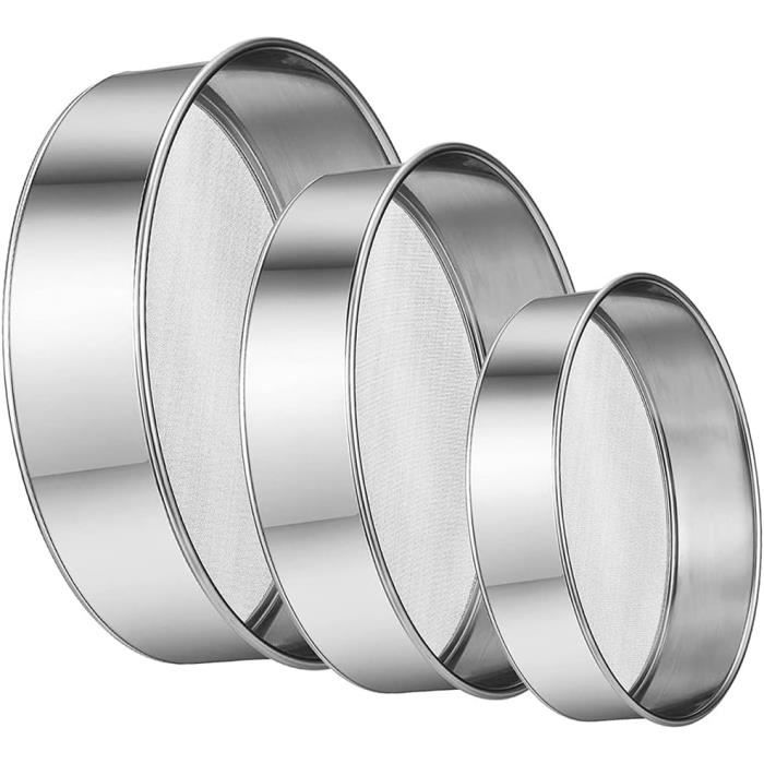 Tamis Inox Maille Fine 30 Cm - Tamis à Farine Et Pâtisserie 0,8 Mm Pour Cuisine Et Laboratoire