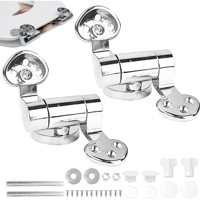 Kit De 6 Pièces Pour WC – Vis Et Charnières Noires – Pour Abattant, Cuvette, Lunette – Remplacement Facile - 4