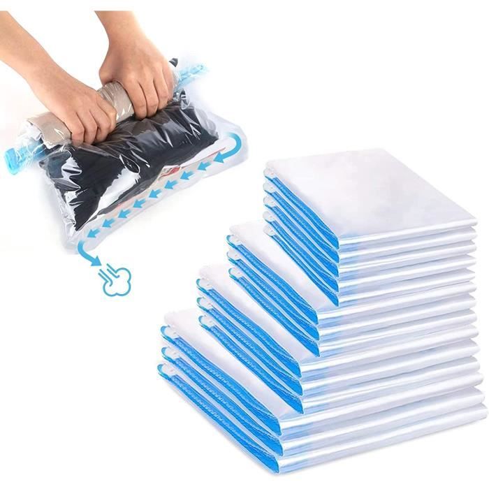 A2ZWORLD 6 Sacs De Rangement Sous Vide 50x60cm - Compression Vêtements Couette Transparents