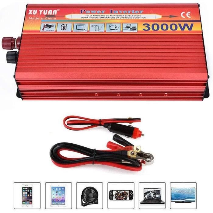 Onduleur 4000W 12V Vers 110V Sinusoïdale Modifiée - Convertisseur Voiture Double USB