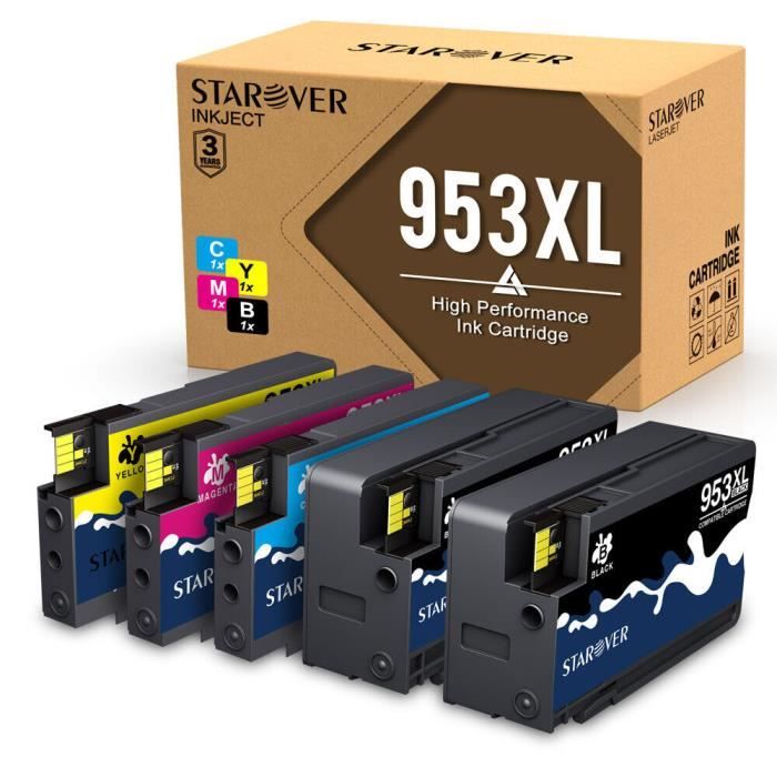 Cartouches D'encre Compatibles HP 953XL - Pour Imprimantes OfficeJet Pro 7720, 7730, 7740, 8210, Etc.