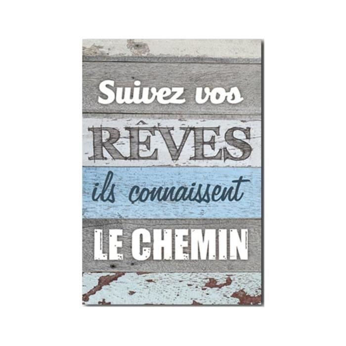 Cadre Citation Suivez Vos Reves Ils Connaissent Le Chemin Achat Vente Plaque De Porte Cdiscount