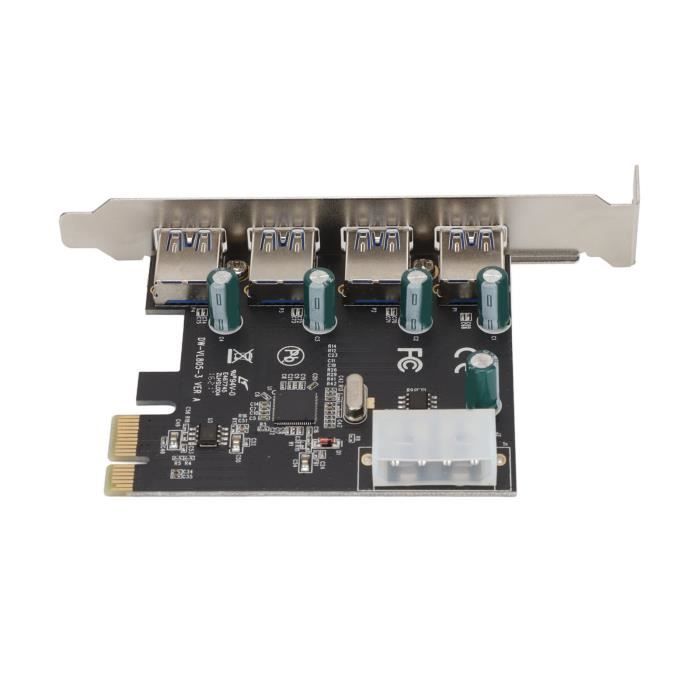Kit USB3 6 ports : Carte PCIe USB 3.0 High Power et baie USB3 A et C