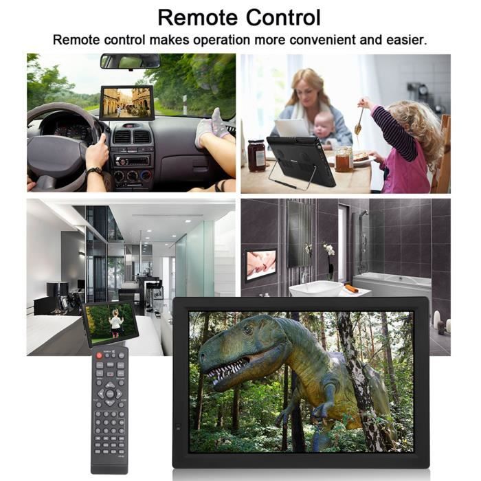 TV Portable 14" LED Rechargeable - Tuner Numérique | USB, HDMI, VGA | Pour Voiture, Camping
