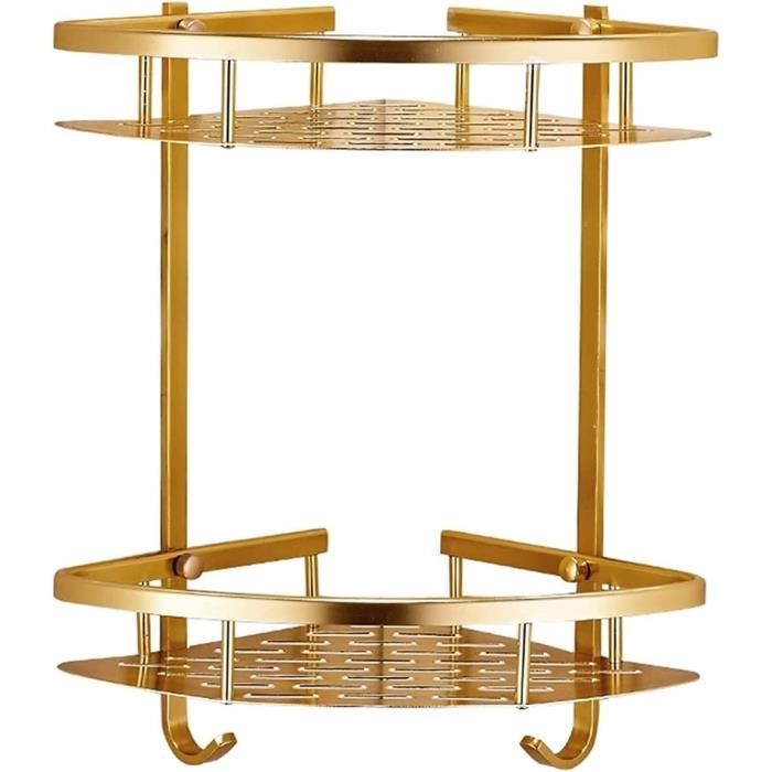 Étagère Douche d'Angle Doré en Inox