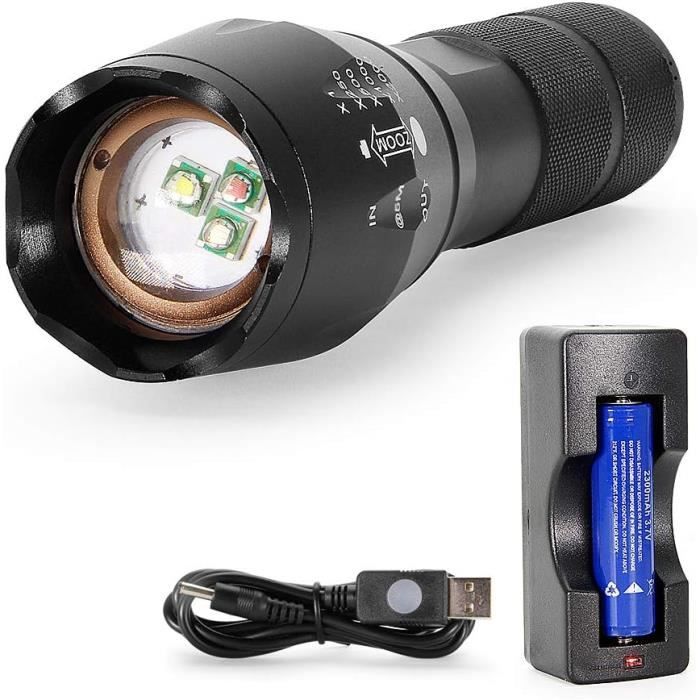 Alonefire Cree XML-T6 LED Torche Tactique Ensemble Recharge