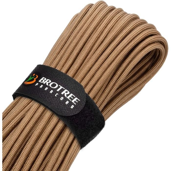 Corde 550 Paracord 4mm – 5/15/30m Avec Silex, Couteau, Sifflet – Kit Survie Camping