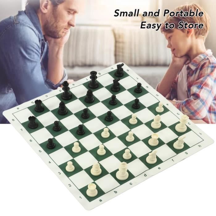 Ensemble d'échecs roulable magnétique - Cuir véritable - Classique
