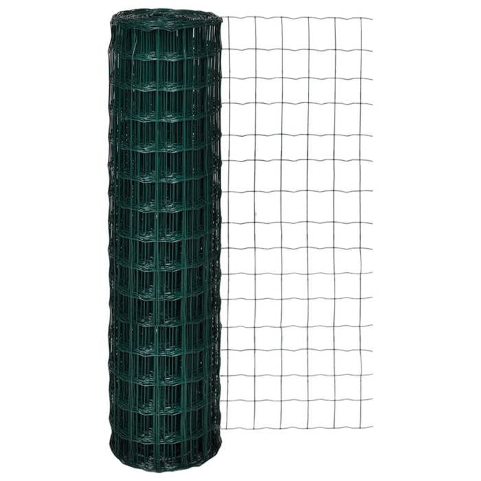 vidaXL Clôture euro Acier 10 x 15 m Vert 140575