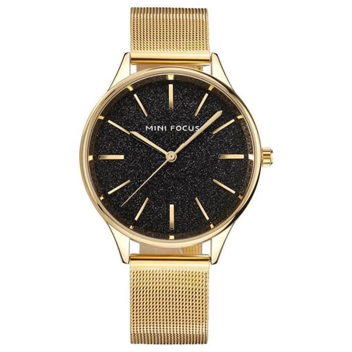 Montre pour Femme Exquise Cadran Brillant Mouvement à Quartz Ceinture en  Maille D'acier Or - SB240 , - Achat/vente montre - Cdiscount