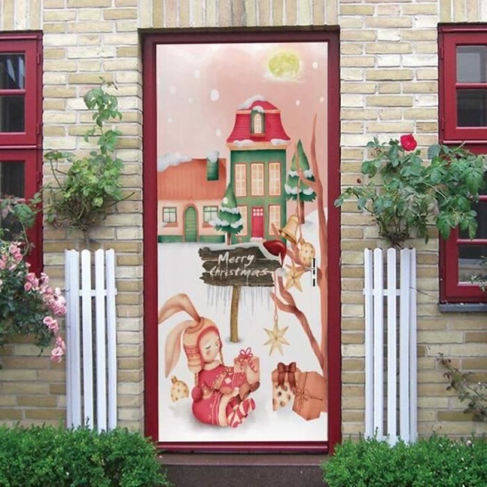 Autocollant Mural 3D Père Noël Qui Brise Le Mur – Décoration Noël Amusante & Festive