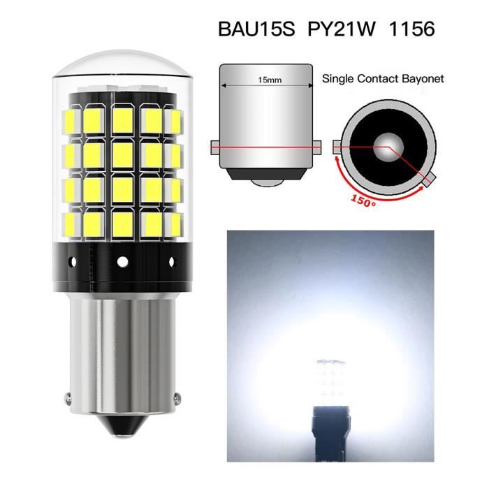Ampoule LED de clignotant de voiture, 1156 BA15S BAU15S P21W PY21W