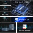 GEEKOM NUC Mini PC Mini IT13,Intel i7-13700H (14 cœurs, 20 Threads, jusqu'à 5,0 GHz), 32+1TB,Windows11Pro 8K UHD | Wi-FI 6E | USB4-1