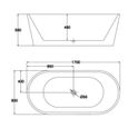 Baignoire ilot ovale en acrylique Blanc - RUE DU BAIN - Milan - 170x80 cm - Pieds réglables - Vidage complet-1