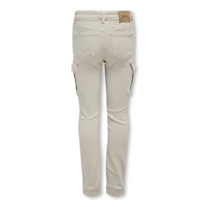Pantalon Uni En Toile Effet Cargo Pour Fille Beige - 6 Ans C556 P199275