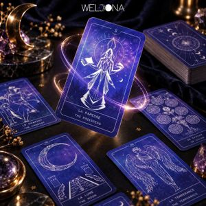 Nappe Tarot Divinatoire Sorcière Constellation 80x59cm - Tapis De Cartes Pour Jeux Divination
