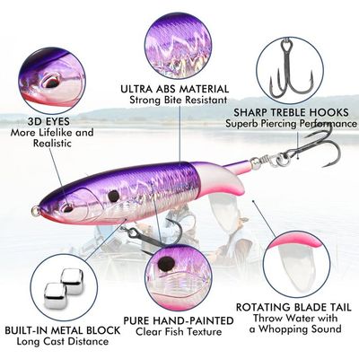5 tk premium topwater popper kalapüügi landid - 6 5 cm/2 56 - Estonia