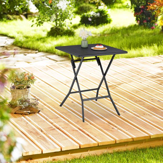 Table de jardin - Outsunny - rectangulaire - pour 4 à 6 personnes - pieds en X - métal HDPE - 150 x 90 x 74 cm - noir - Jardin Table de jardin - Outsunny - rectangulaire - pour 4 à 6 personnes - pieds en X - métal HDPE - 150 x 90 x 74 cm - noir - Jardin