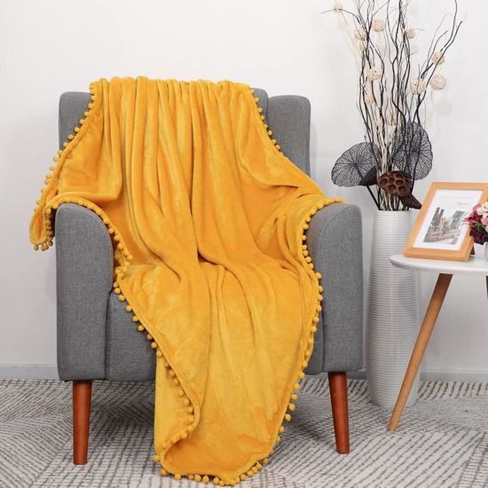 Plaid Polaire Enfant 130x150 Cm Motif Chihuahua Jaune - Microfibre Légère Et Chaude - Pour Lit, Canapé, Camping - Lavable En Machine