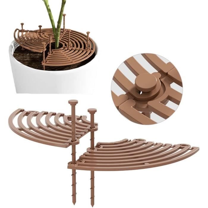 Lot De 2 Grilles De Protection Pour Pots De Fleurs 30 Cm - Anti-chat, Anti-enfants, Garde Terre Propre, En ABS Découpable