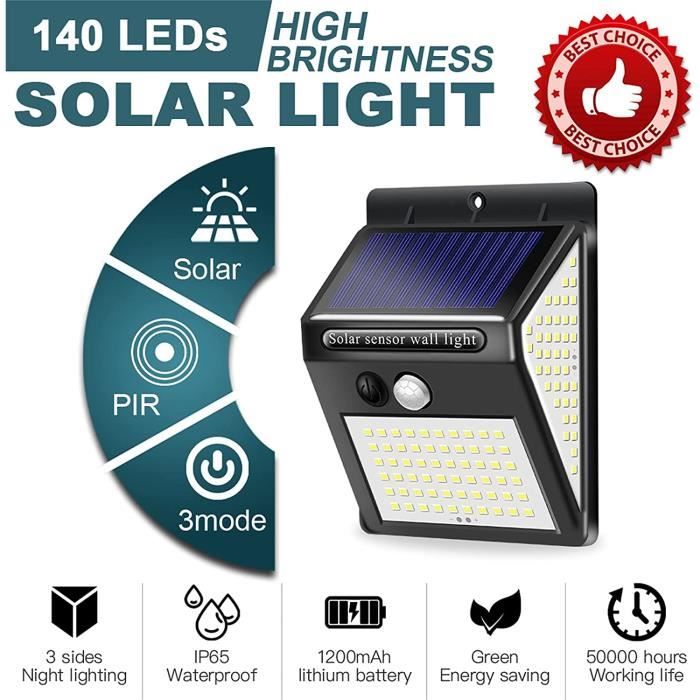 Lampe solaire 100LED IP65 étanche extérieur - 12 Pack