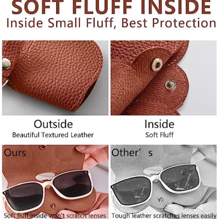 Sac à lunettes de soleil de voyage durable et premium en cuir véritable pour hom Sac à lunettes de soleil de voyage durable et premium en cuir véritable pour hom