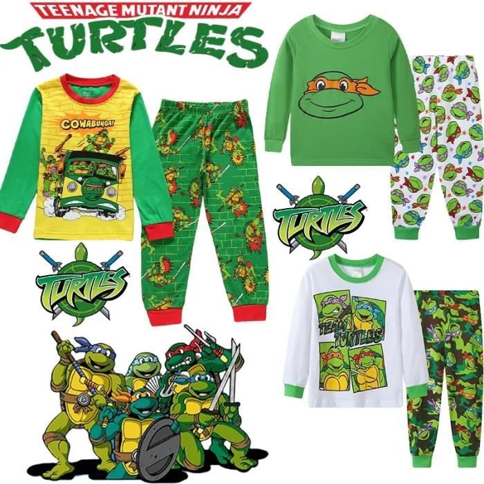 Pyjama Court Enfant Teenage Mutant Ninja Turtles - Motif Tortues Ninja En Coton Doux